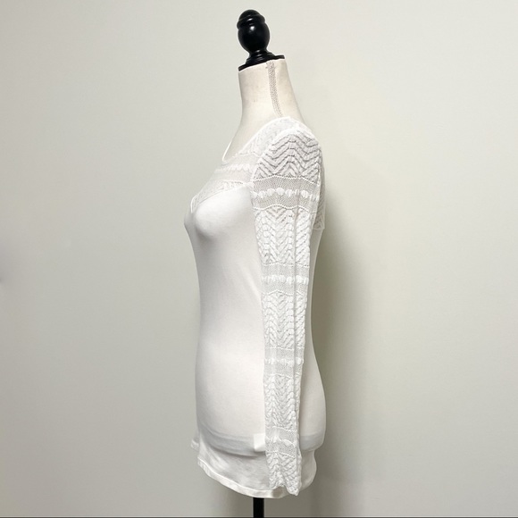 H&M Sheer Lace Blouse Stretch NWT *stain* - Picture 4 of 10